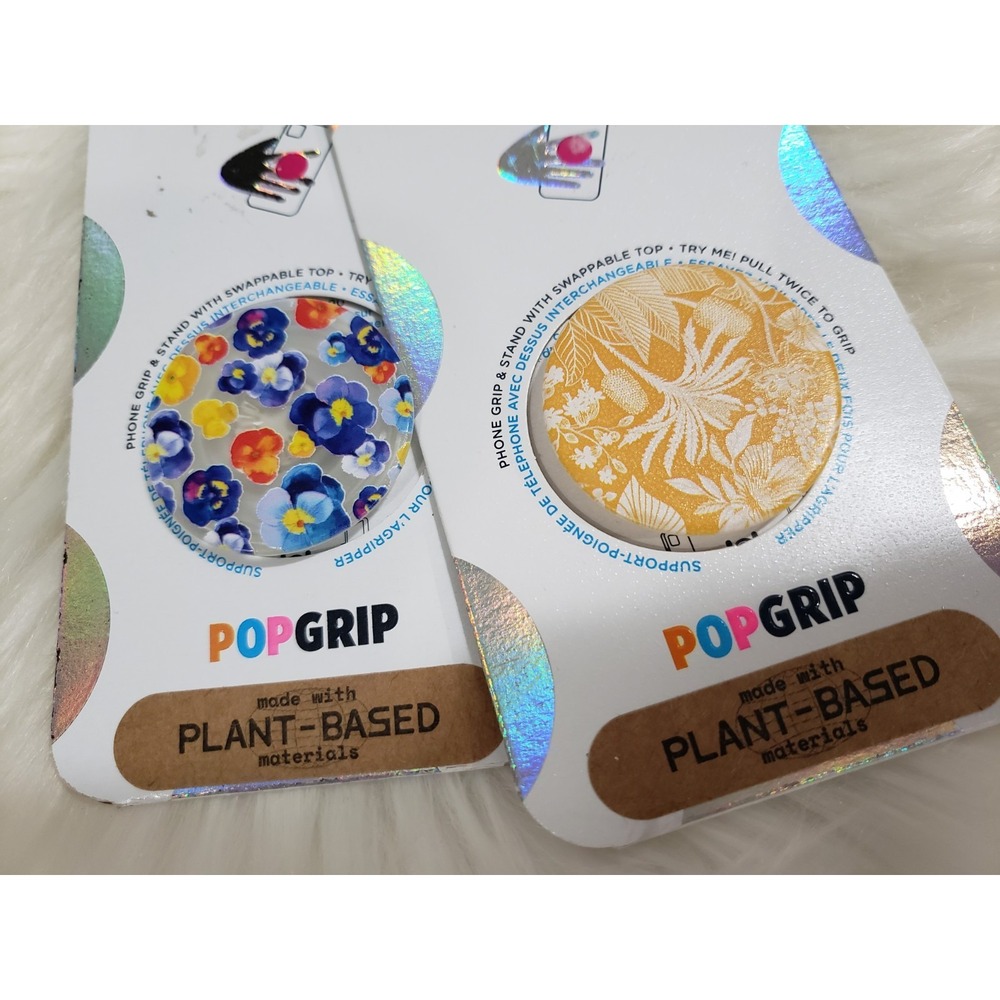 LOT 2 PopSockets Cell Phone Grip Stand Botanical Garden boho floral leaves fall